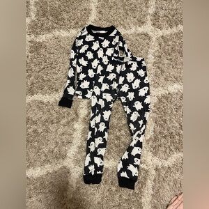 Hanna Andersson Black and White Pajama Set ghosts Halloween 120cm 6/7